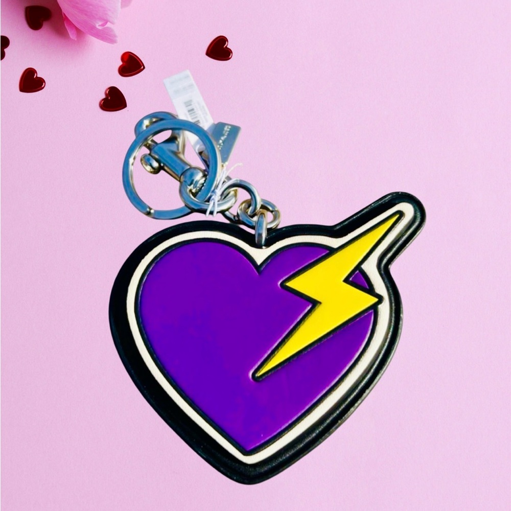Coach Heart 💜 Purse Charm - Picture 2 of 2